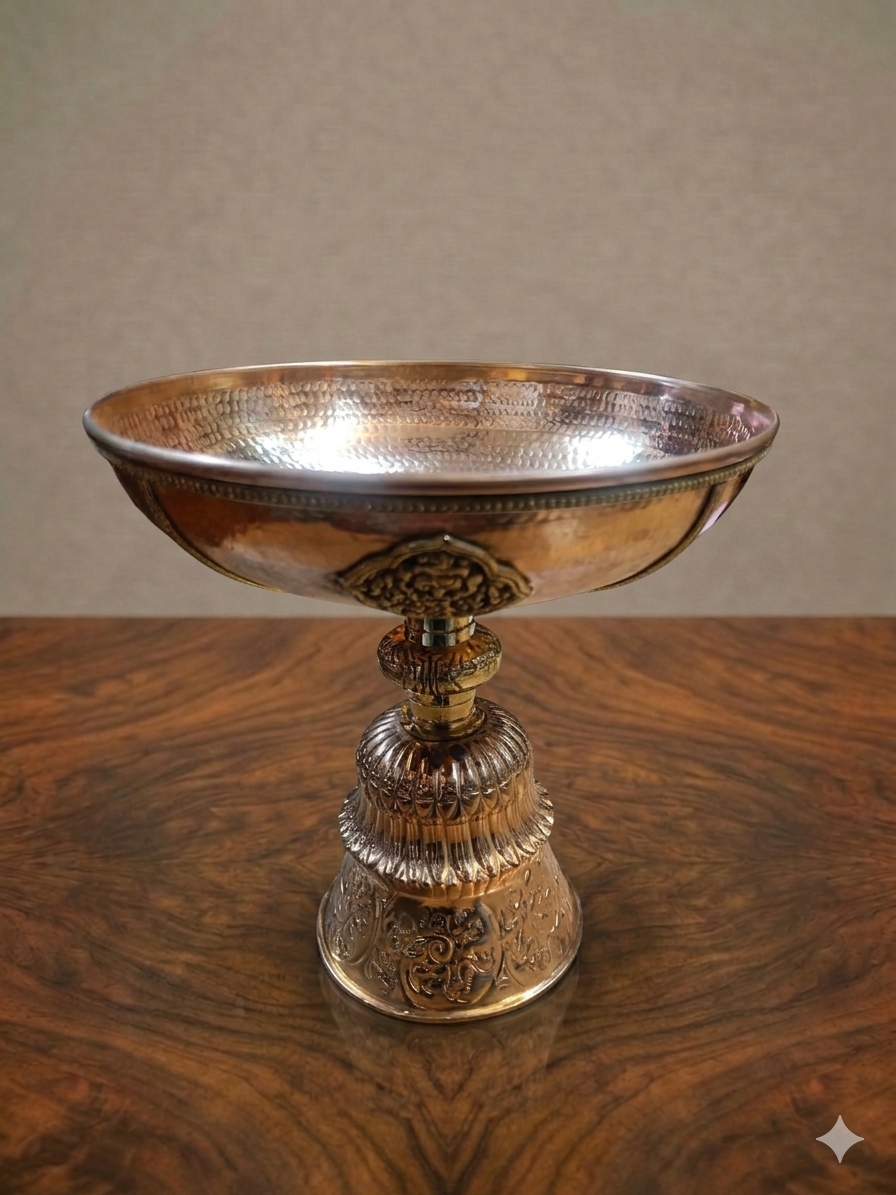 Copper Hammered Fruit Bowl (Plain Hammered)