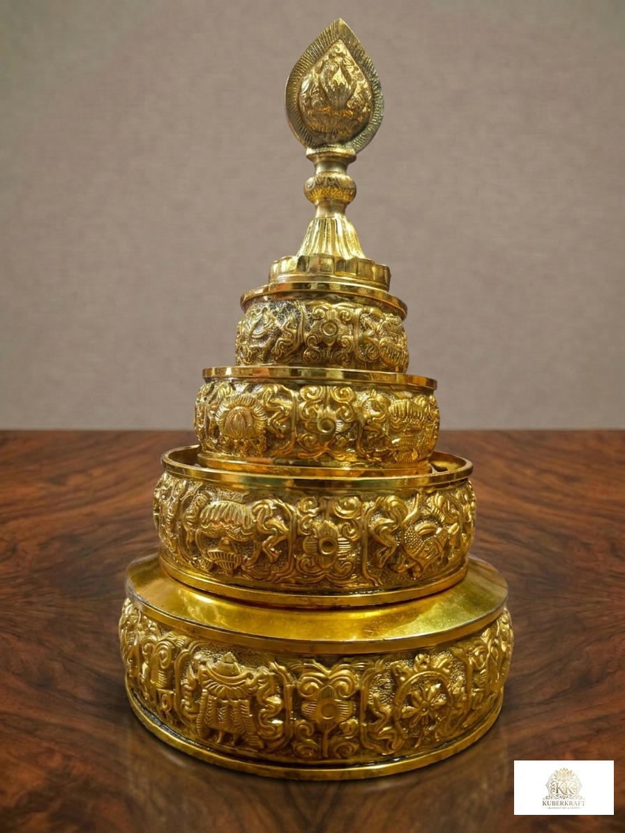 Traditional Tibetan Mandala Offering Set (Mendel)