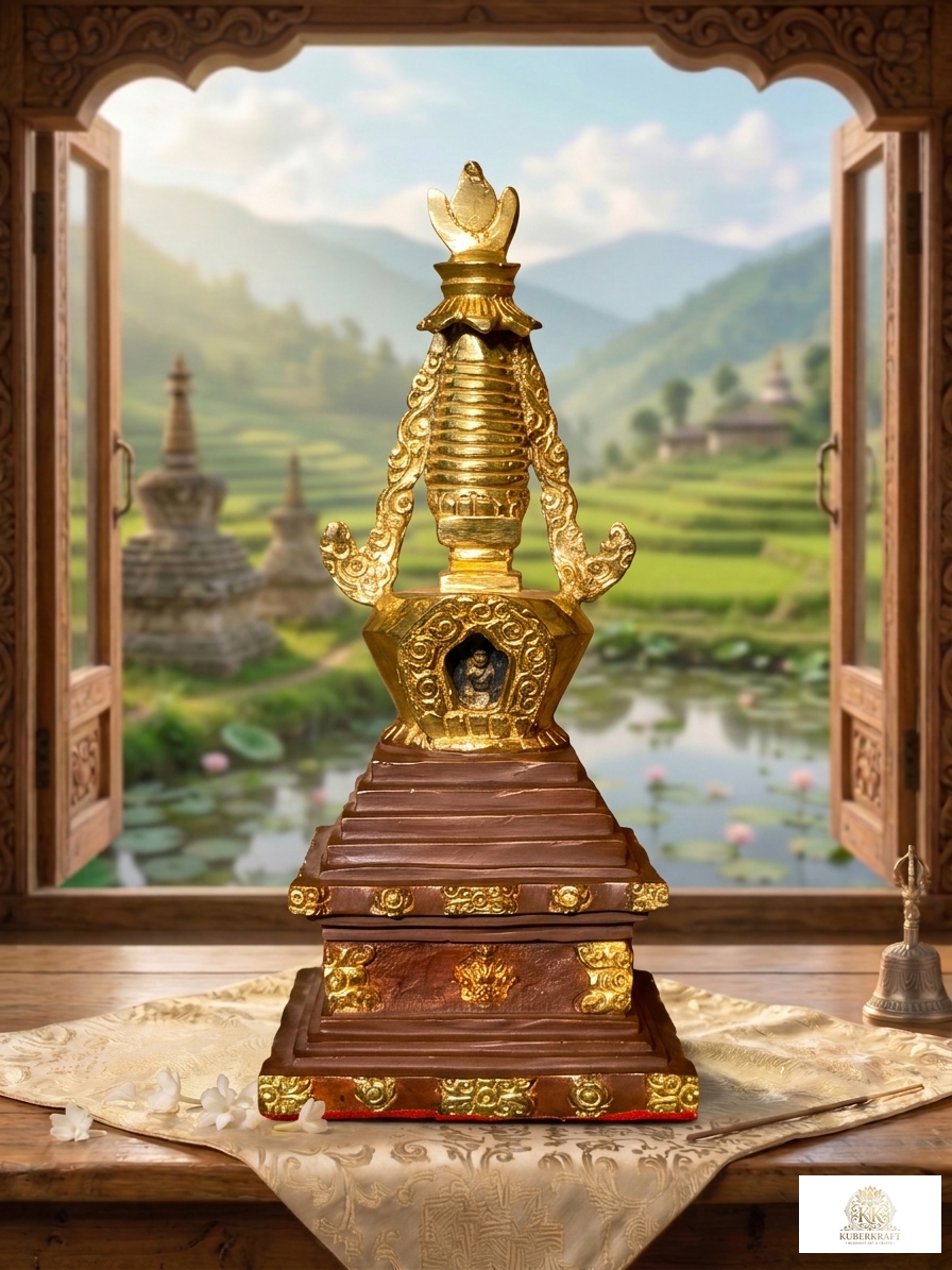 Handcrafted Traditional Tibetan Chorten / Stupa - The Symbol of the Enlightened Mind