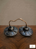 Tashi Tagye Carved Tingsha - Antique Finish
