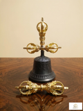 Traditional Tibetan Buddhist Ringing Bell - Antique Finish