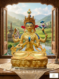 Four-Armed Chenrezig / Avalokiteshvara Statue - The Bodhisattva of Compassion