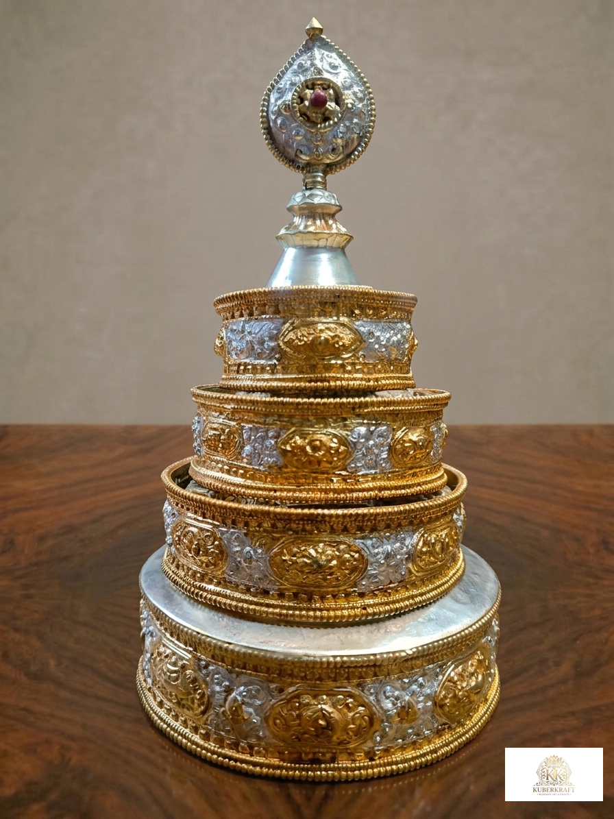 Traditional Tibetan Mandala Offering Set (Mendel)