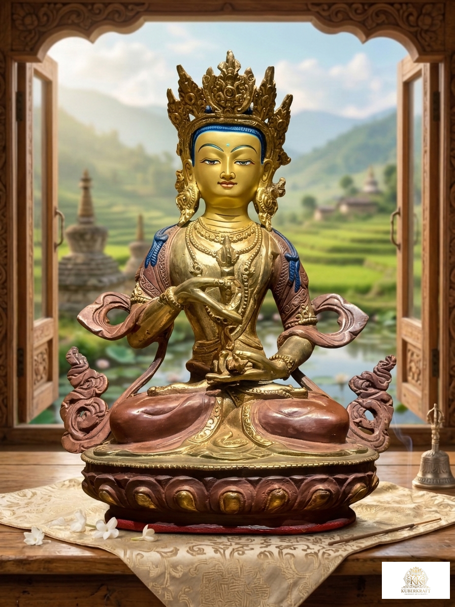 Handcrafted Dorjee Shampa / Vajrasattva Statue - The Buddha of Purification