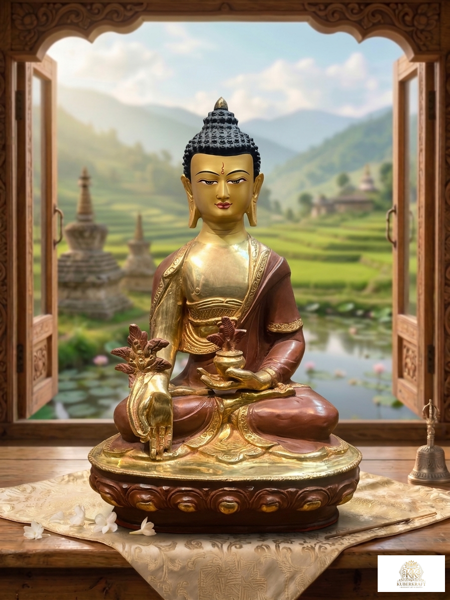 Handcrafted Sangay Menlha / Medicine Buddha Statue - The Supreme Healer
