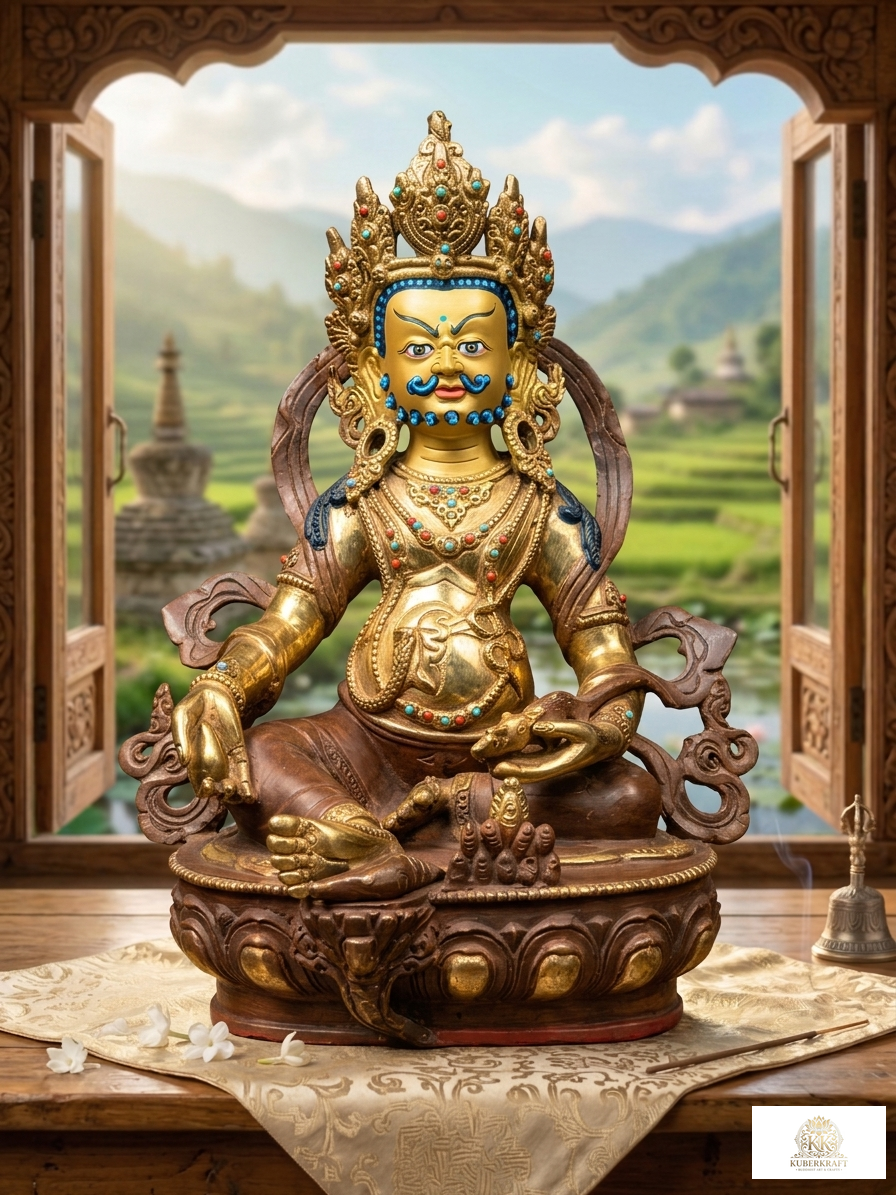 Handcrafted Jambhala/ Kubera Statue - The Bodhisattva of Wealth