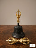 Traditional Tibetan Buddhist Ringing Bell - Antique Finish