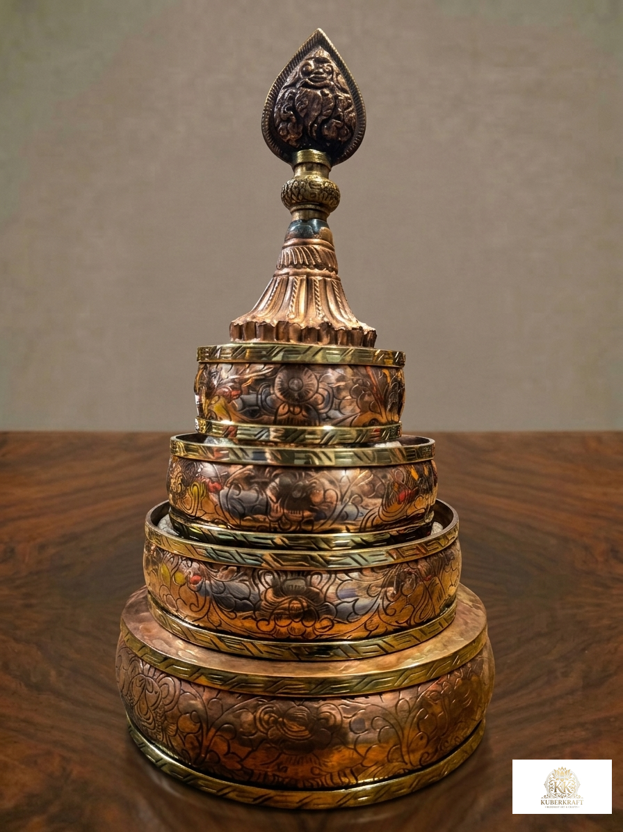 Traditional Tibetan Mandala Offering Set (Mendel)