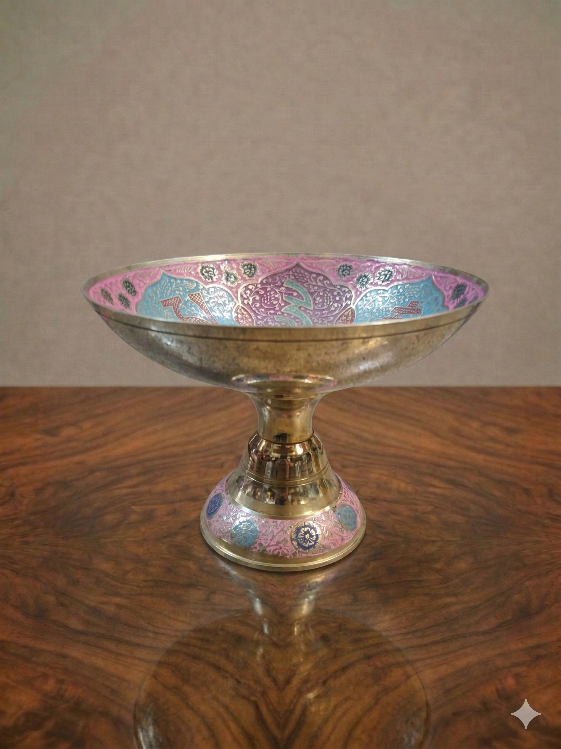 Brass Stand Multicolour Fruit Bowl