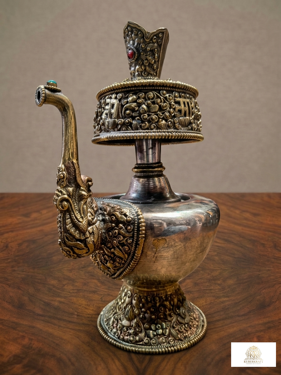 Traditional Tibetan Ritual Purification Vase (Bumba) - Antique finish