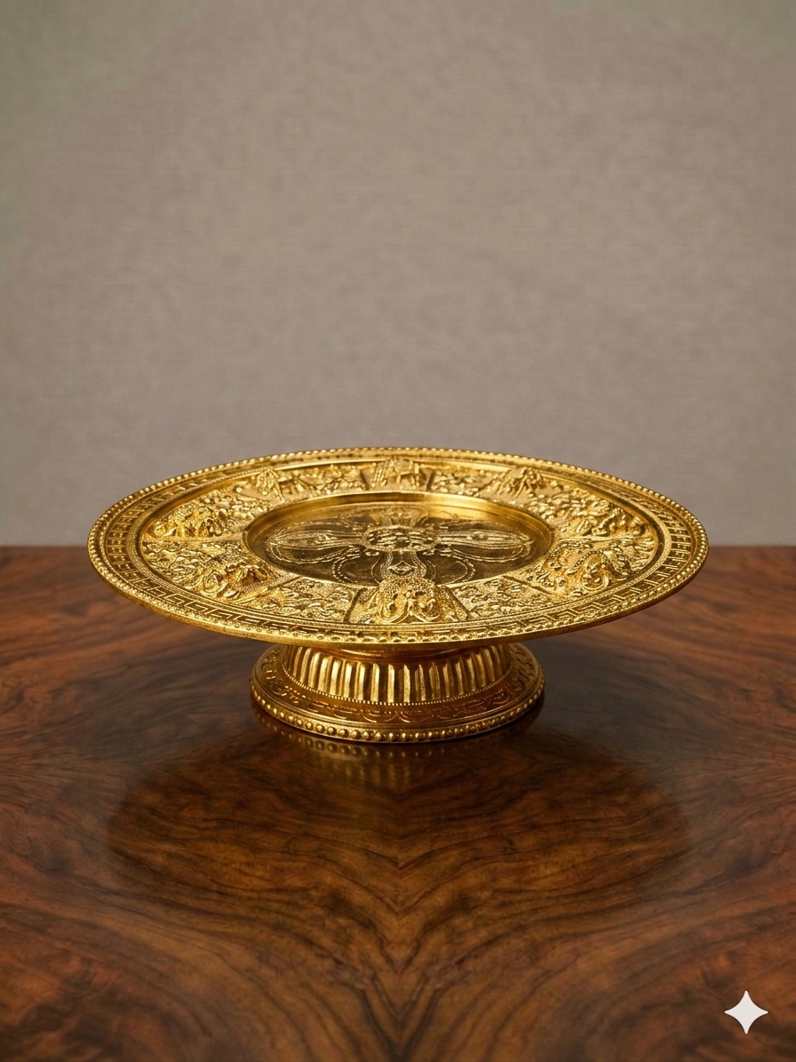 White Metal Mendel Stand (Golden Colour)