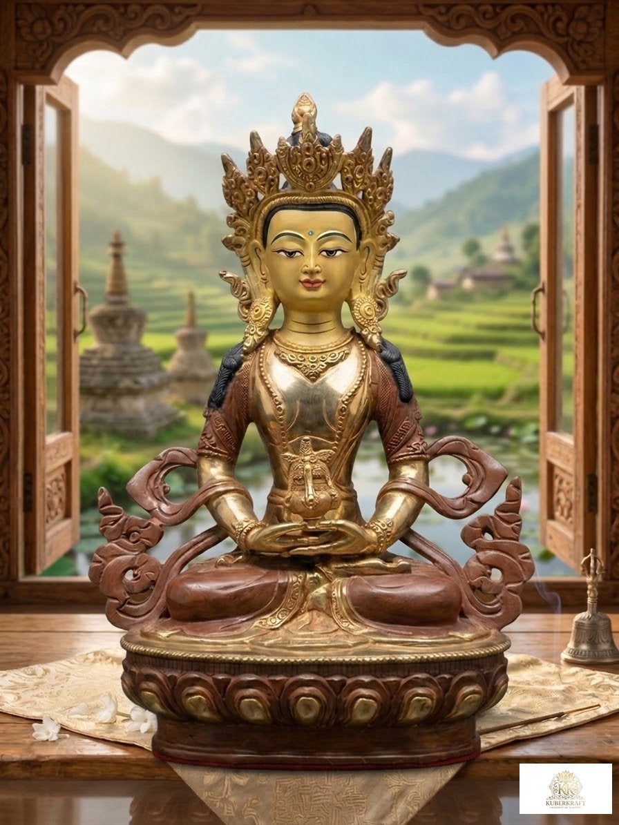 Handcrafted Tsepame / Aparimita Statue - The Buddha of Limitless Life